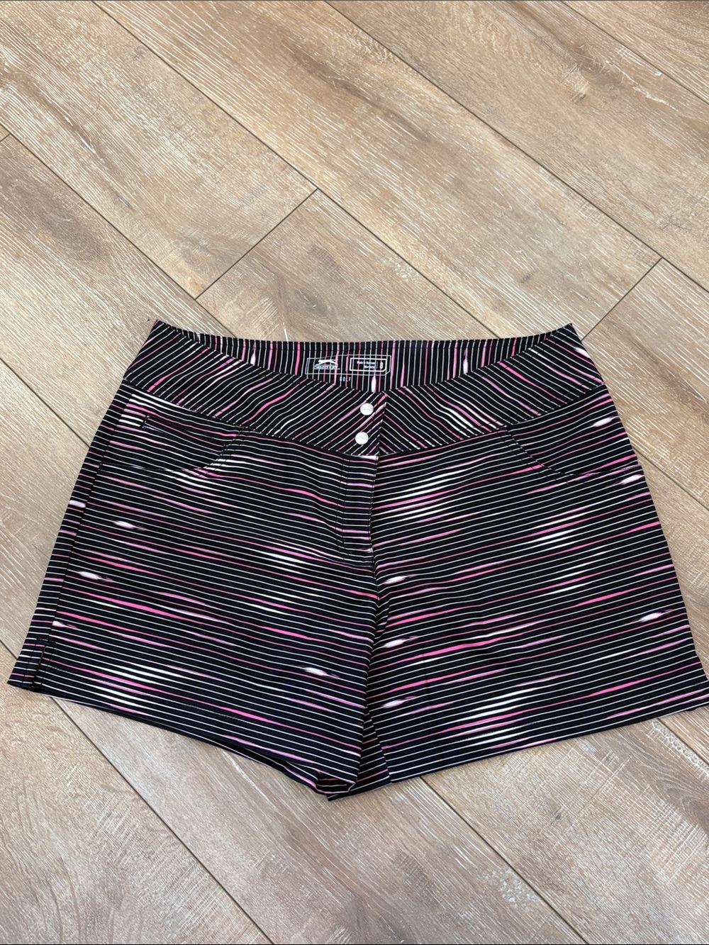 Striped Black and Pink Women’s golf Shorts